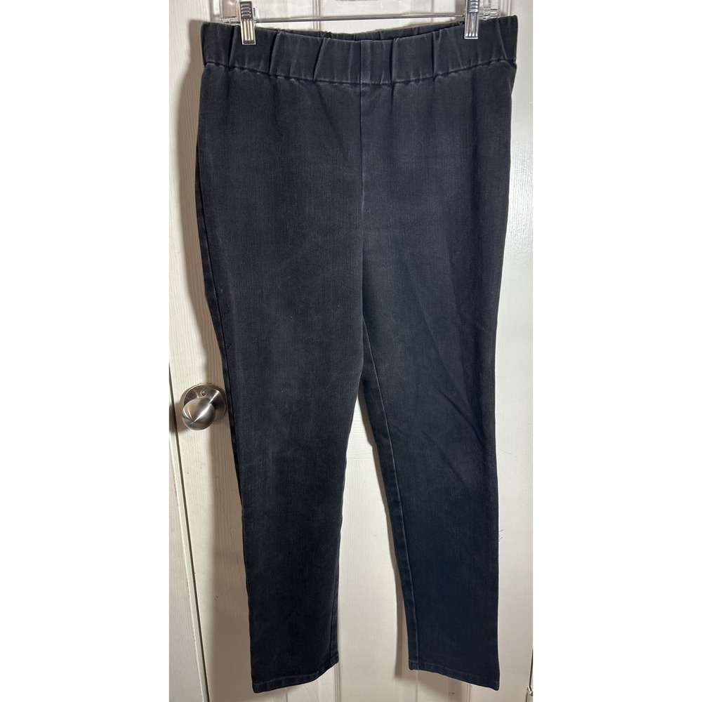 Soft Surroundings Jeggings Womens M Denim Black Pull On Stretch Slim Fit Pants